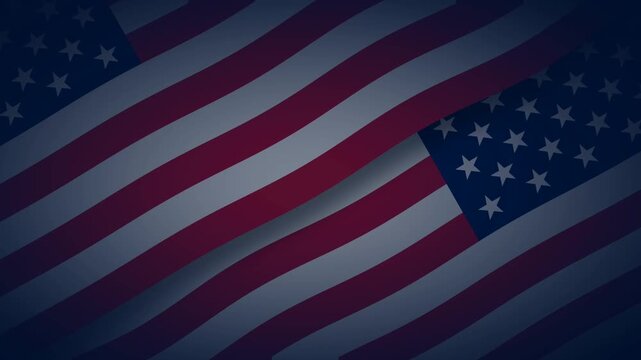 Dark Waving American Flag Background for Patriot Day and Memorial Day Remembrance.