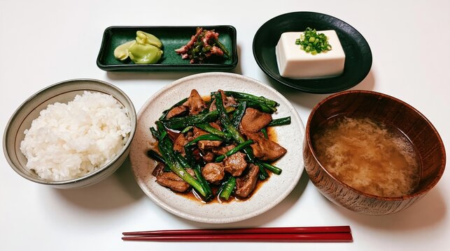 Stir-fried liver and chives with rice set meal