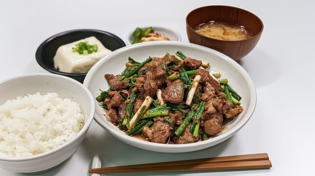 Stir-fried liver and chives with rice set meal