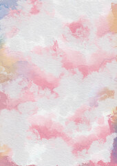 Fototapeta premium Abstract Watercolor background soft pink color, yellow color and blue color, Background with paper Texture