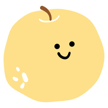 손으로 그린 귀여운 배 캐릭터