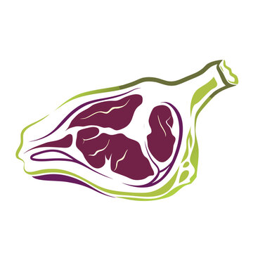Raw steak isolated vector illustration