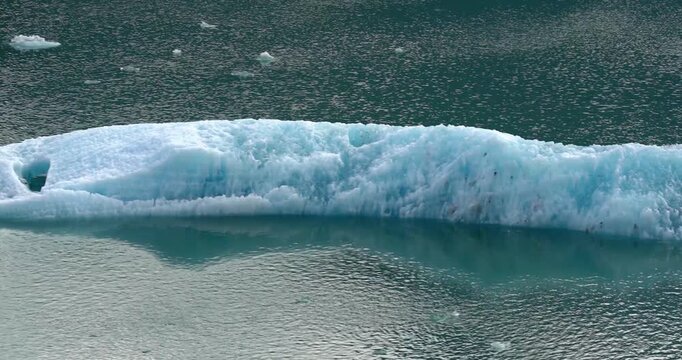 Close up of blue iceberg in Tracy Arm Fjord, Alaska