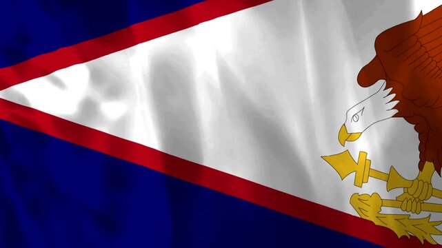 Waving flag of American Samoa with detailed fabric texture and folds