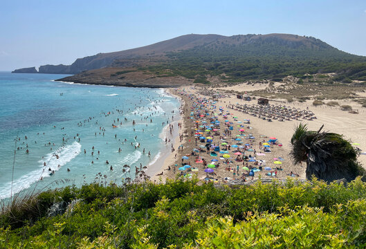 The beautiful Cala Mesquida bay and beach in Mallorca Islands, Mediterranean Sea, Balearic islands, Spain	