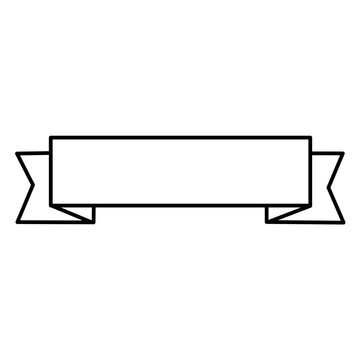 Long horizontal ribbon banner outline
