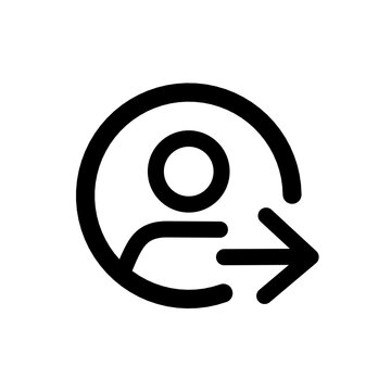 User logout icon with person silhouette and arrow
