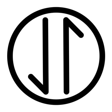 Data transfer and synchronization icon with arrows