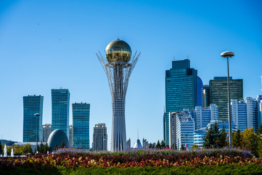 Baiterek Tower in the Astana skyline