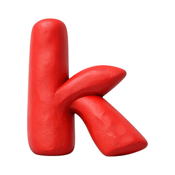 PNG Red clay letter K sculpture