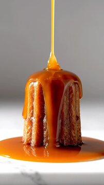  Delicious French Canel&eacute; Pastry Covered in Smooth Rich Golden Caramel Sauce Drizzle