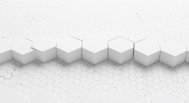 Monochromatic Hexagonal Flow: A Textured 3D Study in Form and Shadow
