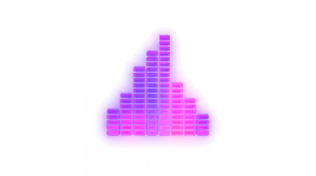 Staircase Pixel Art Style Stacked Bar Equalizer Free Column Light Effect Overlay Glowing Transparent Overlay Design Element