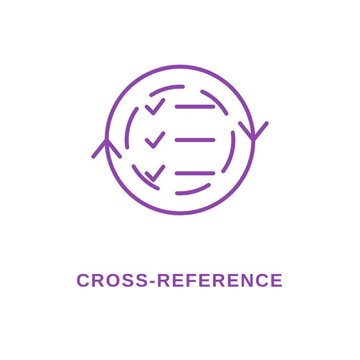CROSS-REFERENCE colored modern icon animation