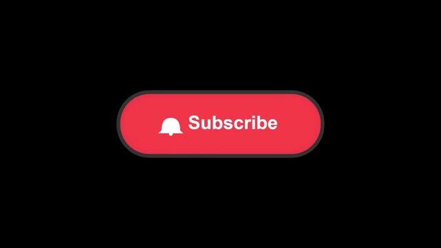 Cute Hand Drawn Subscribe Button and Cartoon Bell Cream Loop