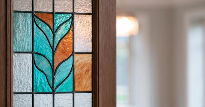Decorative stained glass window panel