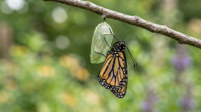 Monarch butterfly emerging