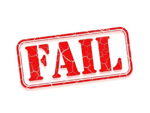 Red grunge rubber stamp with the word fail isolated on white background