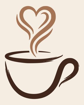 Minimalist cafe coffee logo design vector icon