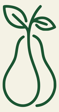 pear with leaf logo vector icon