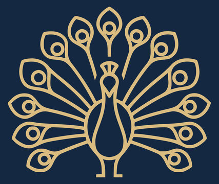 peacock floral logo design icon vector