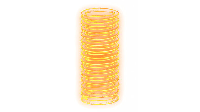 Hand drawn style coil trail stacked spring luminous overlay effect with organic sketch texture light overlay element isolated on transparent background