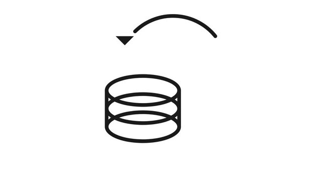 Coins Stack with Undo Arrow Icon