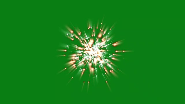 White glittering star burst with magical dust trail, twinkling sparkle particles, glowing fairy lights, shimmering doodle stars, elegant fantasy effect on deep green screen, seamless 4K animation.