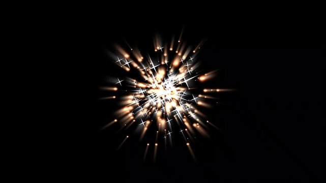 White glittering star burst with magical dust trail, twinkling sparkle particles, glowing fairy lights, shimmering doodle stars, elegant fantasy effect on black screen, seamless 4K animation.