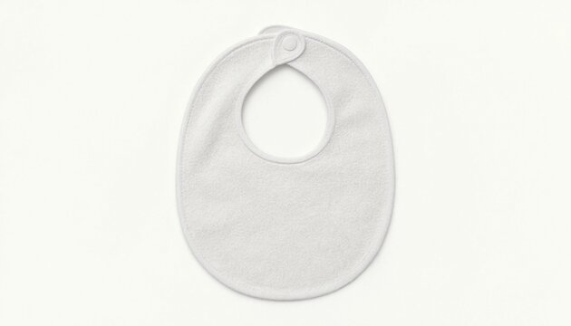 Isolated white blank baby bib for branding and custom design mockups