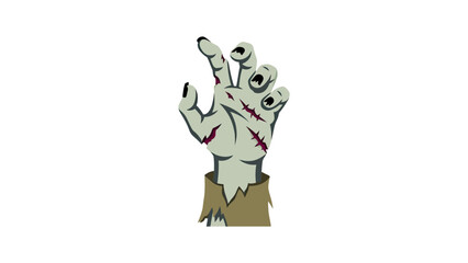 Fototapeta premium Spooky Zombie Hand Reaching Out Illustration