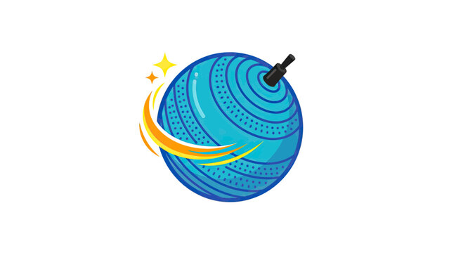 Stylized Blue Earth Globe With Motion Swoosh And Sparkle Icon
