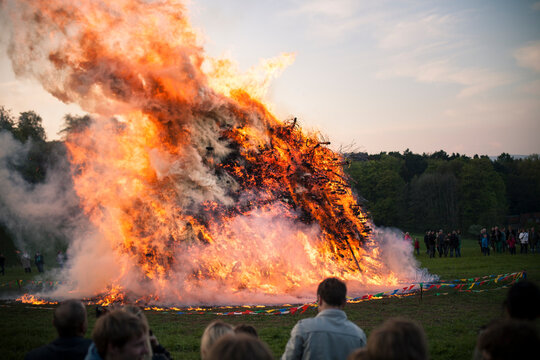 Germany, North Rhine-Westphalia, Detmold, Easter fire