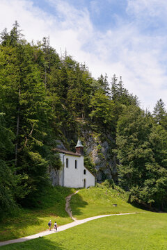 Austria, Salzburg State, Salzkammergut,, St. Gilgen, View of Falkenstein church