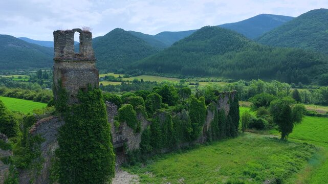 Ruins of the Mercedarian Convent of El Pilar in the village of Emb&uacute;n in the region of La Jacetania. Huesca. Aragon. Spain. Europe.