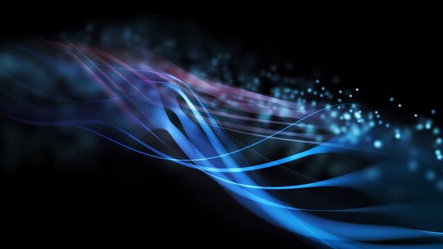 A dynamic ethereal display of luminous ribbons of light undulating in a graceful