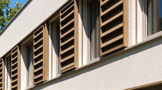 Operable shutters cool a renovated apartment facade