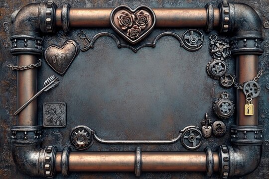 Industrial pipe frame for Valentine's Day, Mother's Day, and weddings