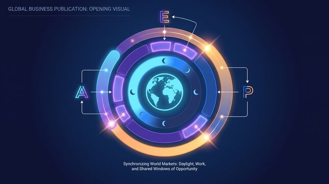 Global collaboration wheel with daylight and work hour bands