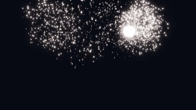 3d render firework A mesmerizing display of fireworks exploding into a dense cloud against a deep black background
