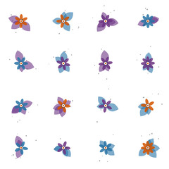 Fototapeta premium Seamless botanical floral pattern with minimalist leaves and abstract flowers