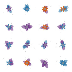 Fototapeta premium Seamless botanical floral pattern with minimalist leaves and abstract flowers