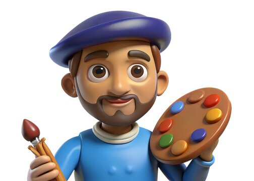 3D Animated Painter with Palette