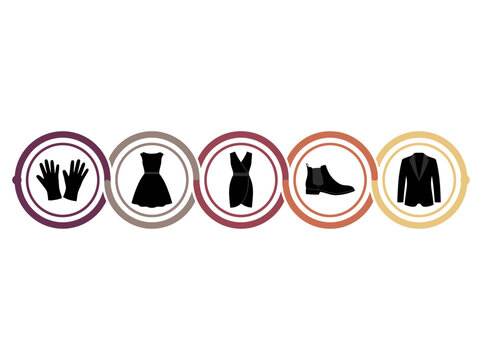 Minimalist Fashion Infographic Timeline with Clothing Icons