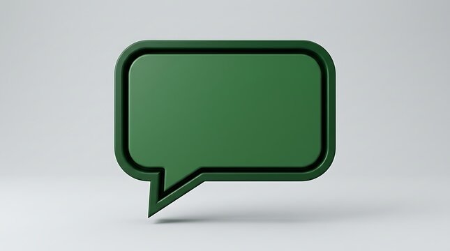 Isolated green speech bubble for communication with dialogue, template