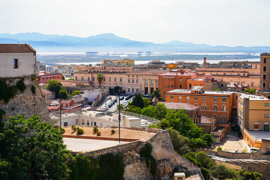 Aerial view of the San Giovanni di Dio Hospital aka Cagliari University Hospital in Sardinia, Italy
