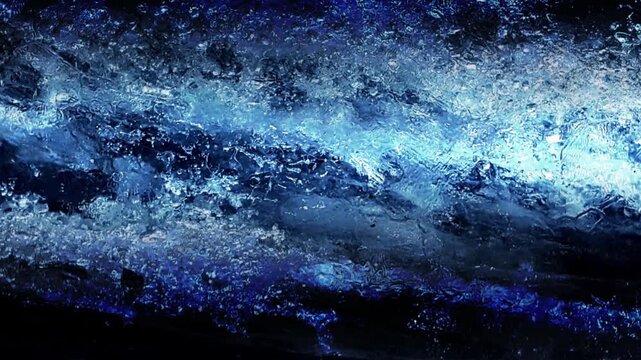Cinematic glowing blue ice texture close up macro loop