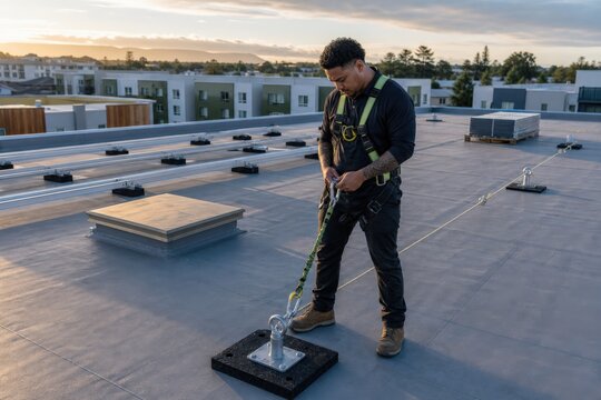 Community Solar Installation Environmental Rooftop Safety Checking