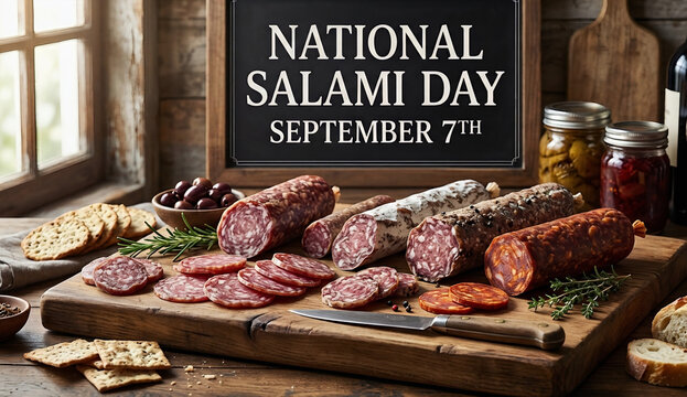 National Salami Day Charcuterie Board with Cured Meats