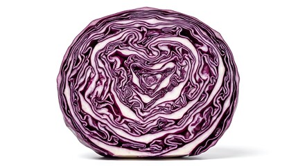 Fototapeta premium Sliced red cabbage cross section with vegetable nutrition ingredient